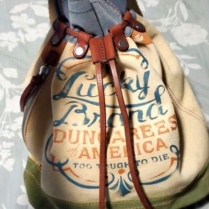 Lucky Brand canvas Drawstring bag